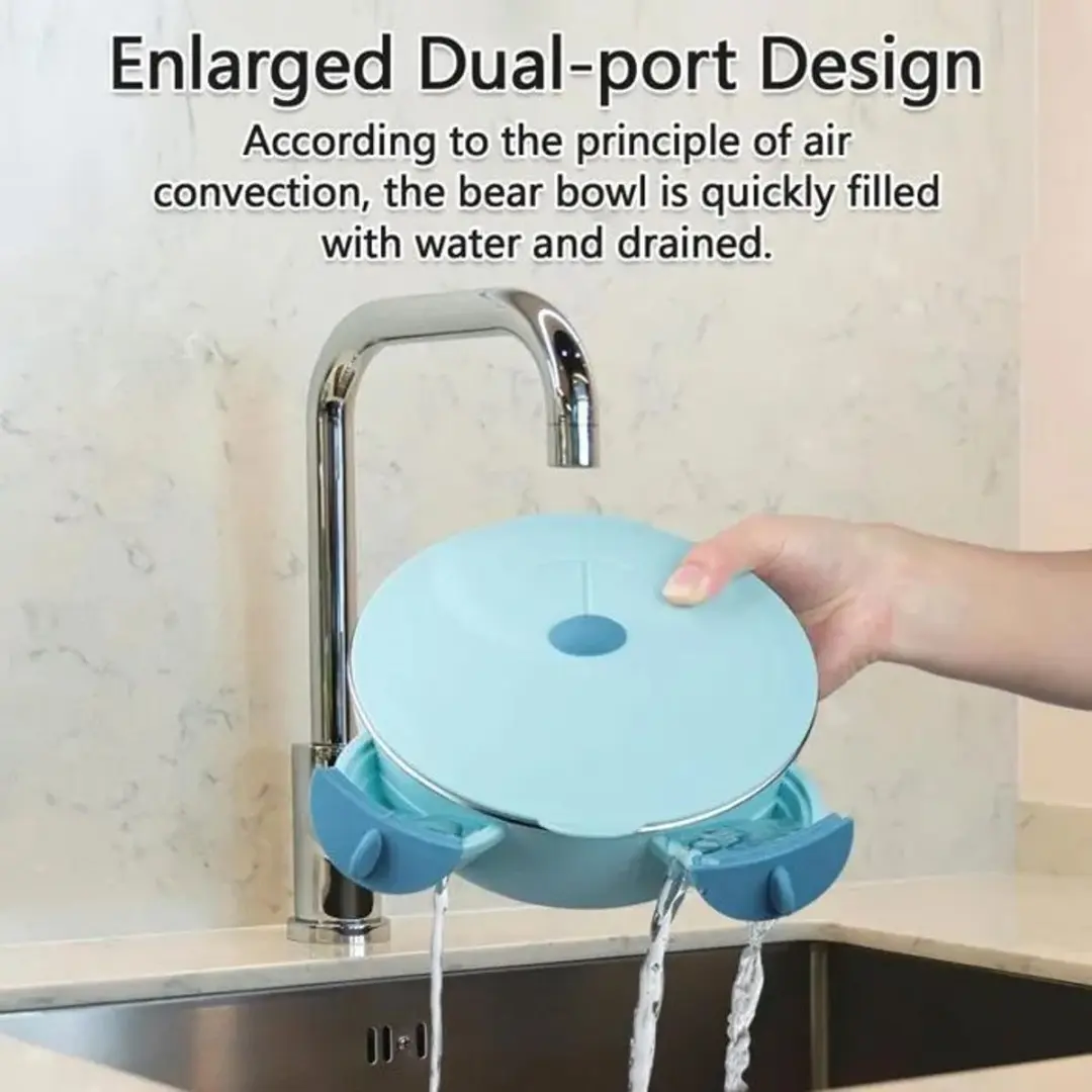 ECTEATOY RVS Babybord met Zuignap - Blauw