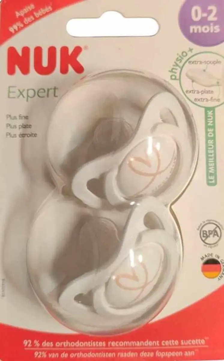 NUK Expert Siliconen Fopspenen 0-2 Maanden - 2 Stuks