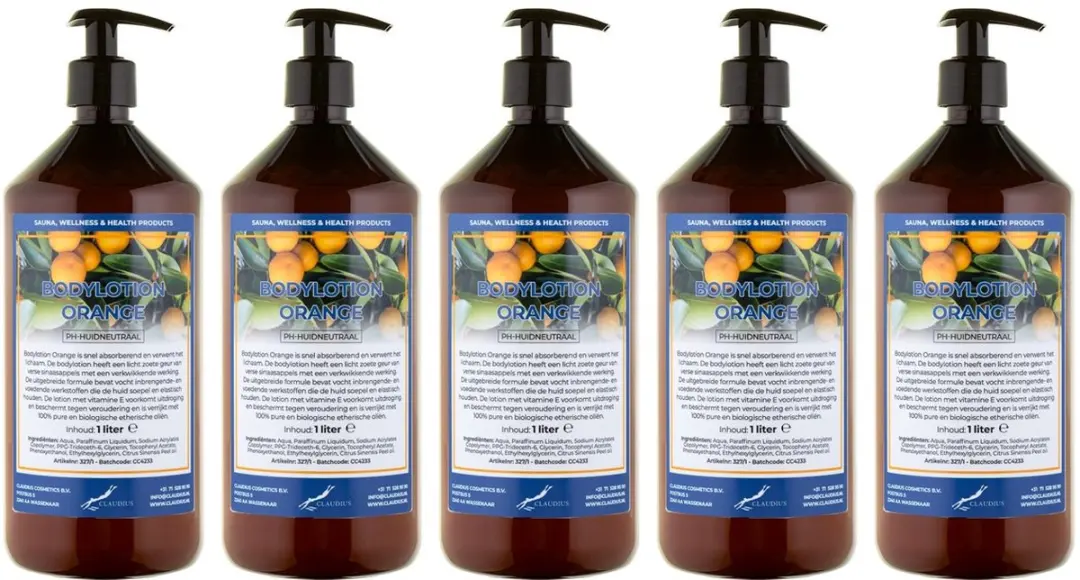 Splashbox Cosmetics Bodylotion Orange 5L - 5 Stuks