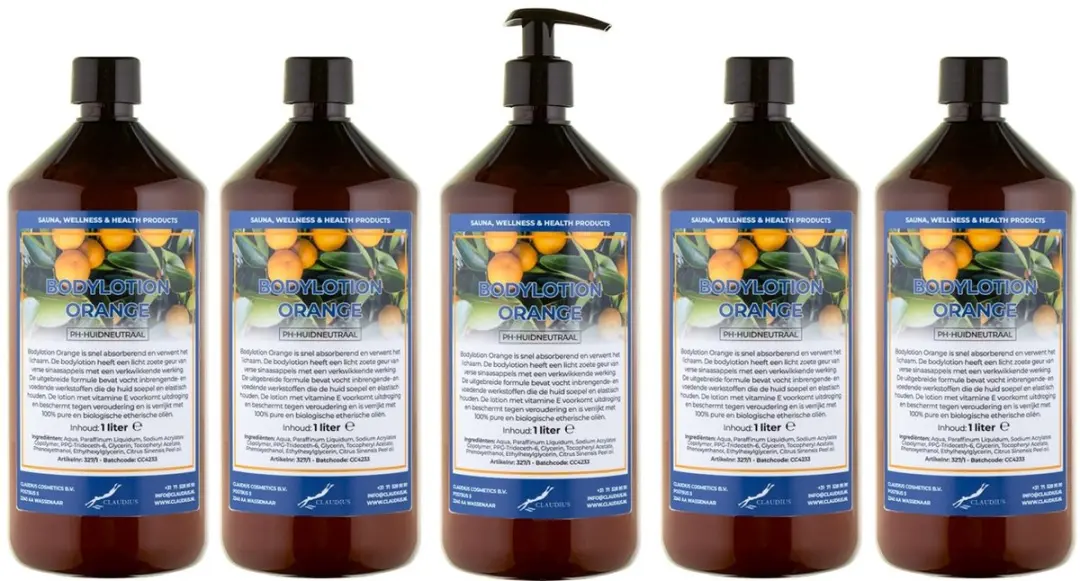 Splashbox Cosmetics Bodylotion Orange 5L - 5 Stuks