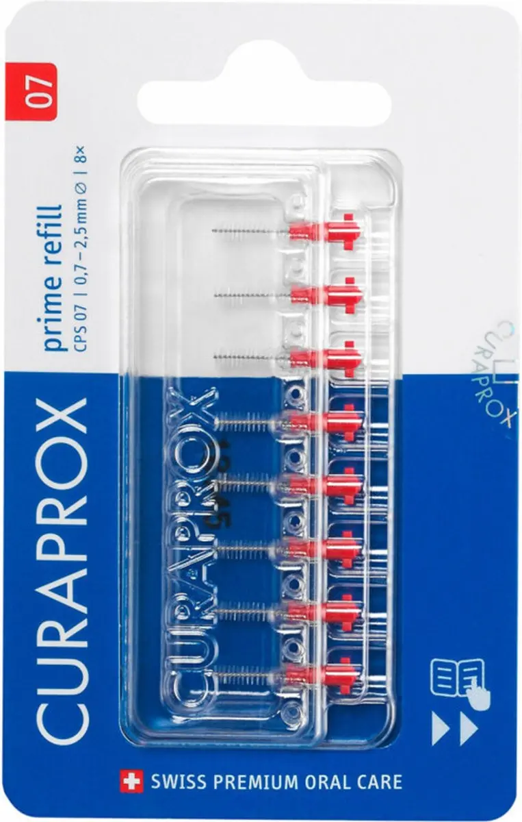 Curaprox Prime Refill 07 Ragers 2,5mm - 8 Stuks - afbeelding 6 van 6