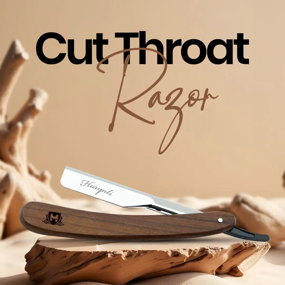 Haryali London Cut Throat Scheermes Houten - 1 Scheermesje