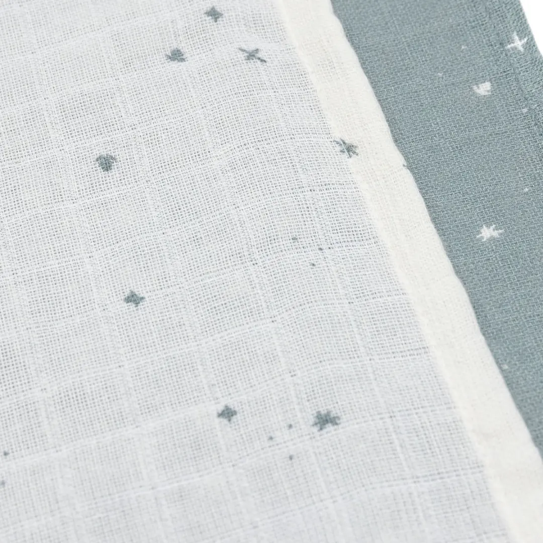 Jollein Hydrofiele Doekjes Small 70x70cm - 3 Stuks - Twinkling Sea Green