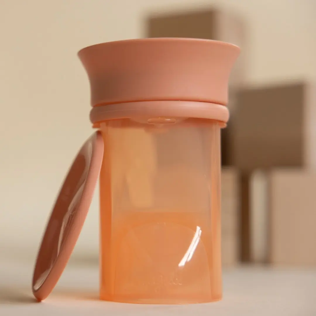 Difrax 360° Drinkbeker 250ml - Oranje - 2 Stuks