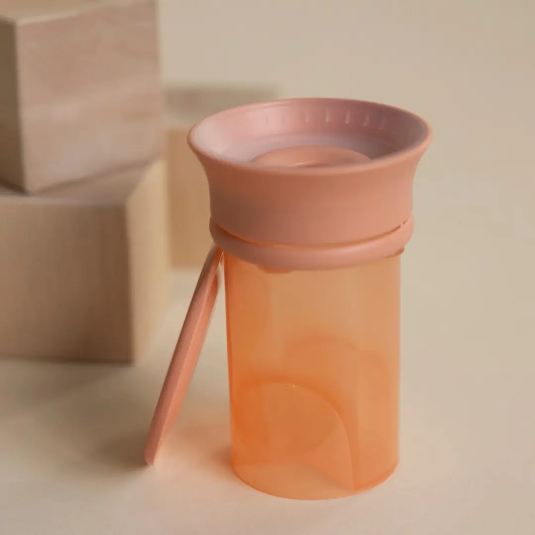 Difrax 360° Drinkbeker 250ml - Oranje - 2 Stuks