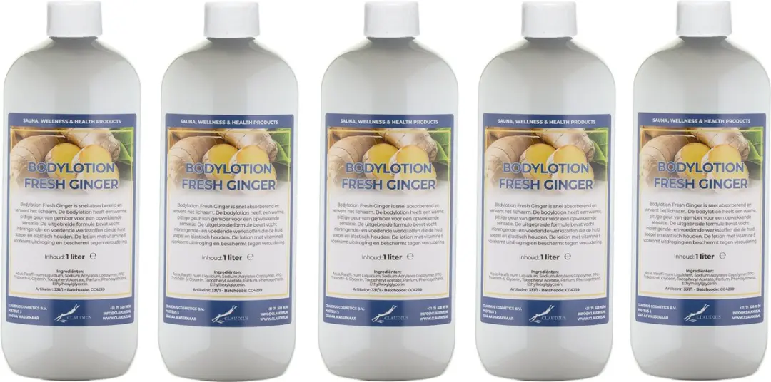 Splashbox Cosmetics Bodylotion Fresh Ginger 1L - 5 Stuks