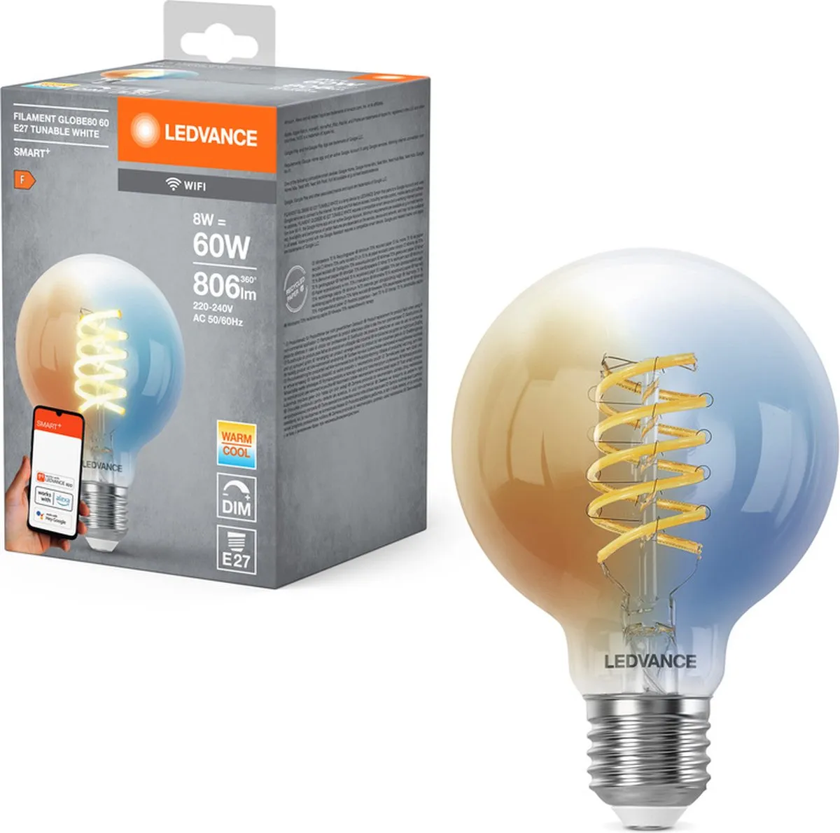 LEDVANCE SMART+ WIFI E27 8W 806lm - 4 Stuks