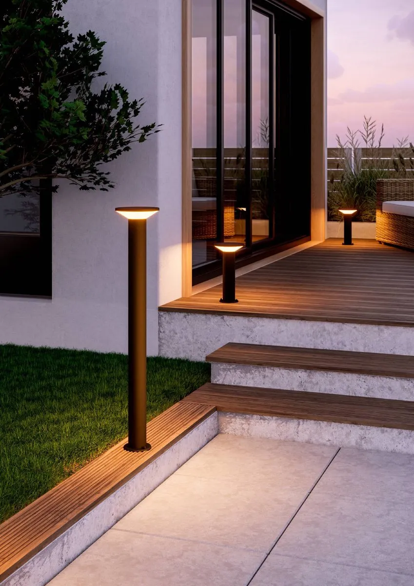 Eglo Rigosa Staande Lamp Buiten LED 100cm - Zwart/Wit