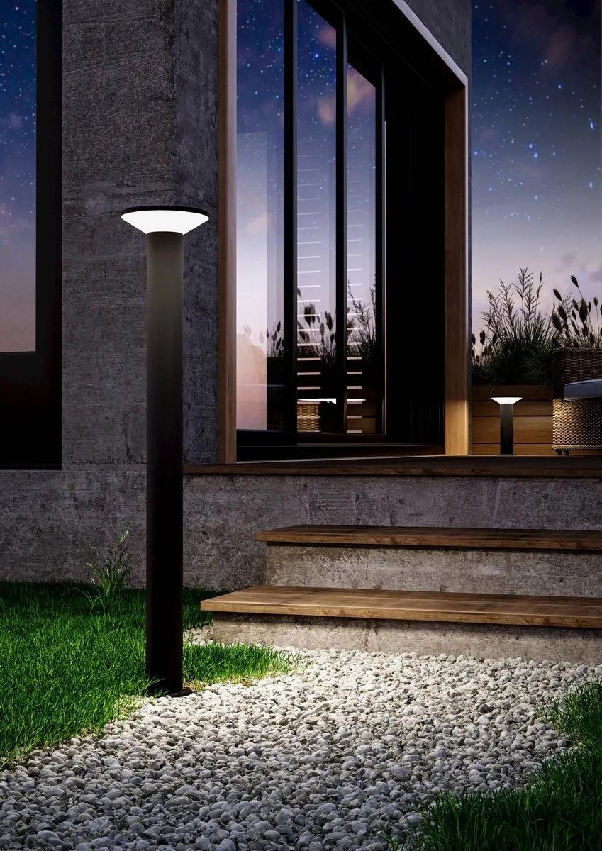 Eglo Rigosa Staande Lamp Buiten LED 100cm - Zwart/Wit - afbeelding 6 van 6
