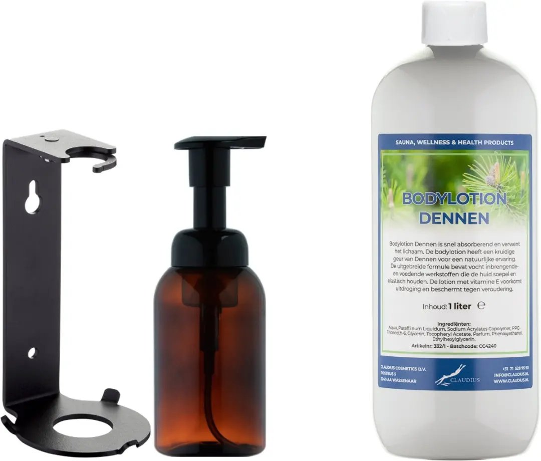 Splashbox Cosmetics Zeepdispenser 300ml + Bodylotion 1L Dennen
