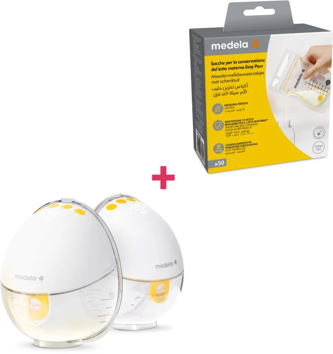 Medela Motion InBra Dubbel + Bewaarzakjes 52 Stuks