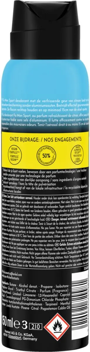 Fa Men Sport Deodorant 150ml - 6 Stuks