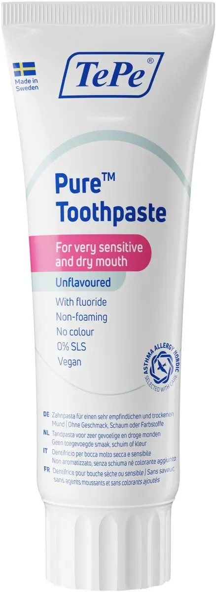 TePe Pure Tandpasta Ongearomatiseerd 75ml