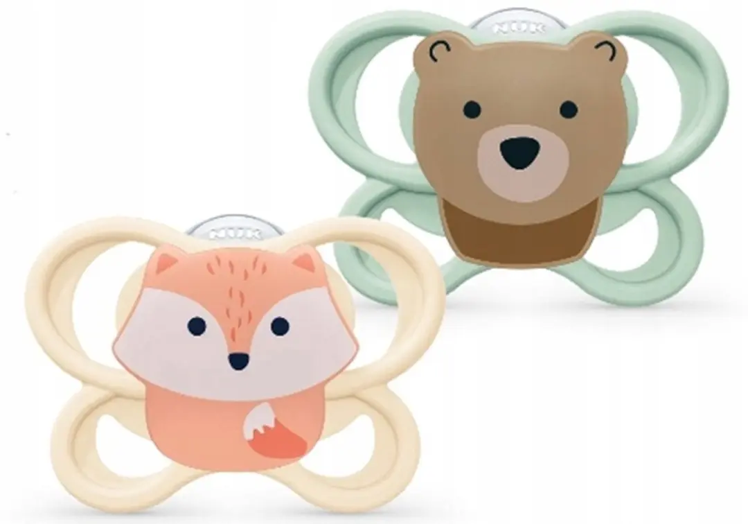 NUK Perfect Match Air Fopspeen 0-2 Maanden - 2 Stuks - Oranje/Beige/ Groen