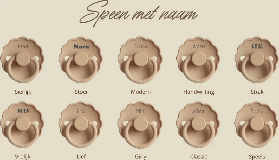 BIBS T1 Fopspenen met Naam - 3 Stuks - 0-6 Maanden - Peri/Cornflower/Dusty Blue
