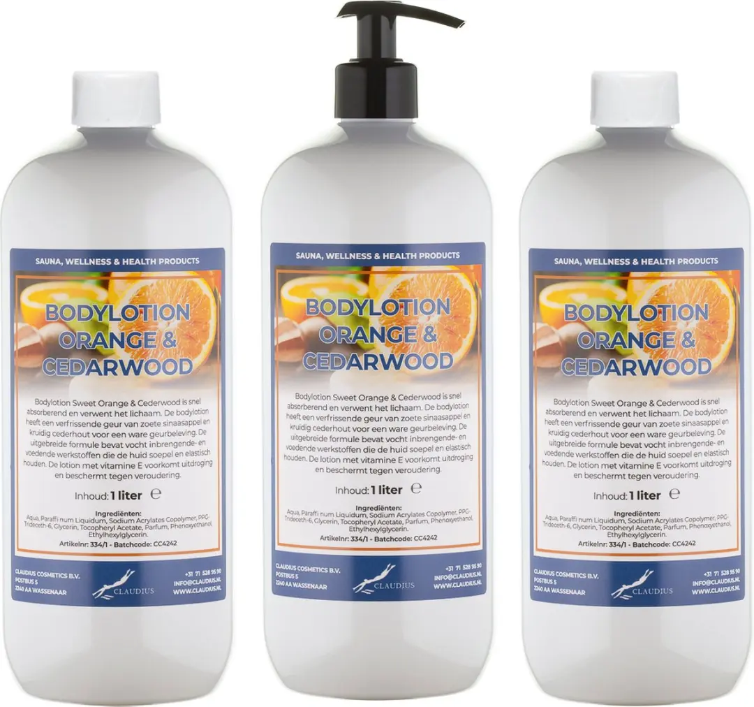 Splashbox Cosmetics Bodylotion Sweet Orange & Cedarwood 3L - 3 Stuks