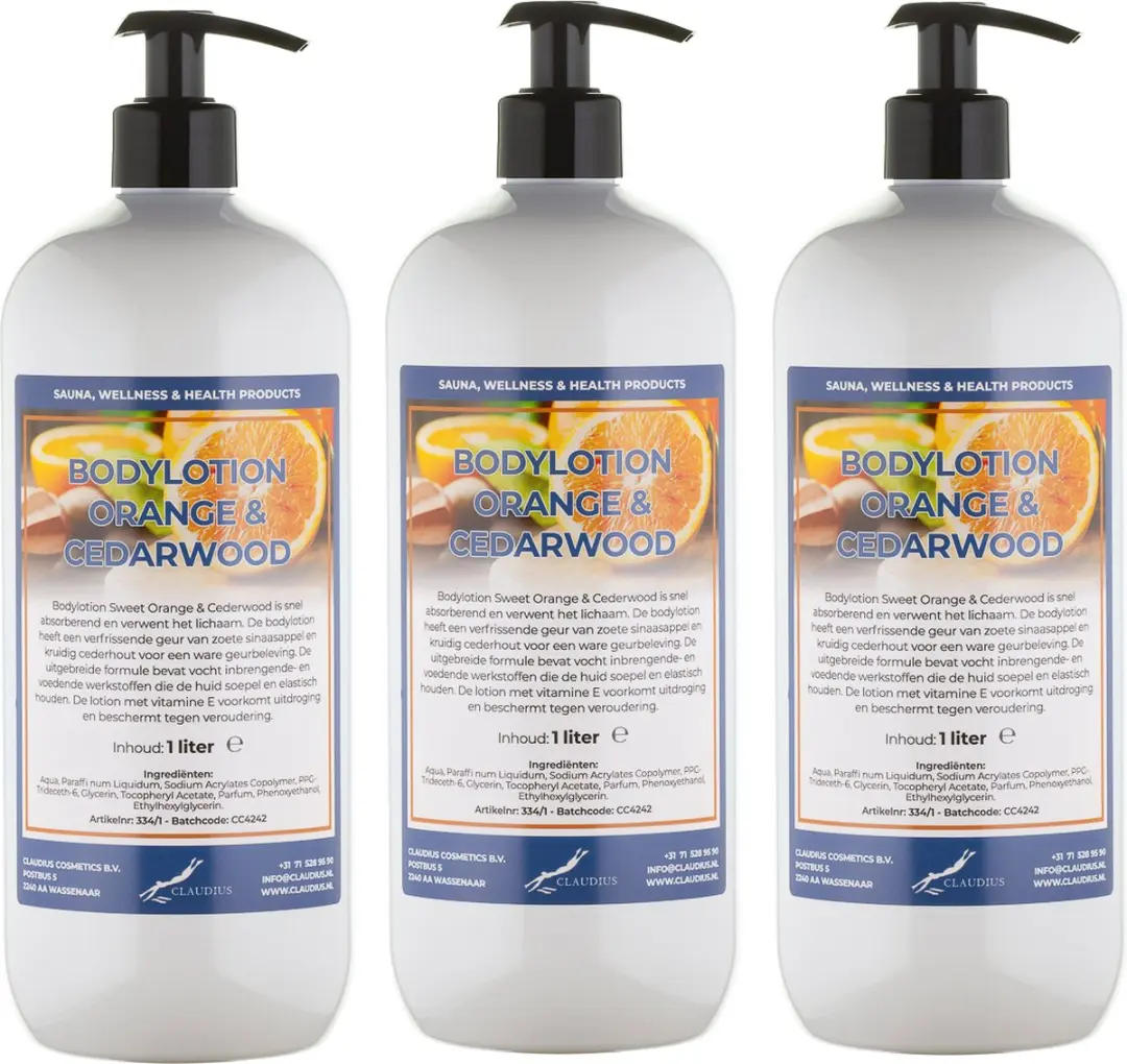 Splashbox Cosmetics Bodylotion Sweet Orange & Cedarwood 3L - 3 Stuks