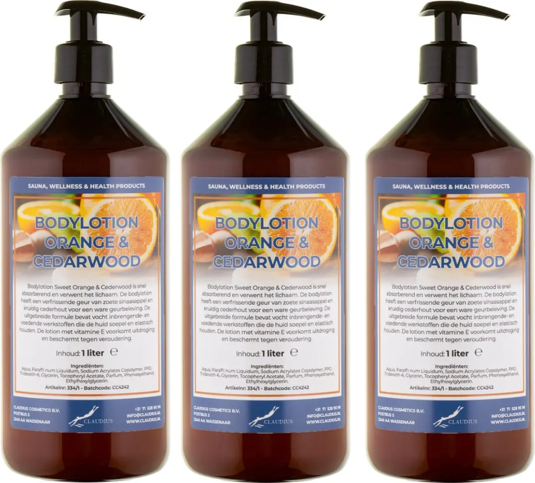 Splashbox Cosmetics Bodylotion Sweet Orange & Cedarwood 3L - 3 Stuks