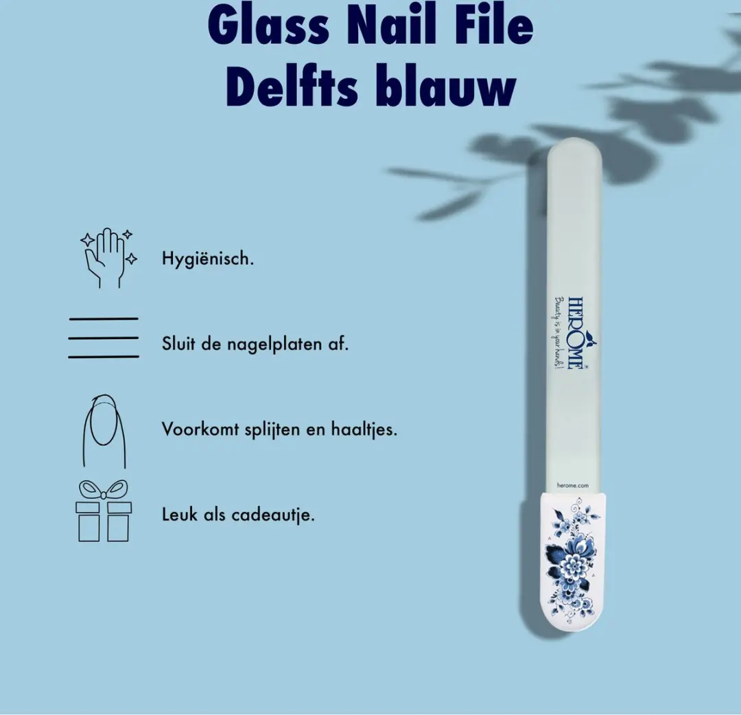 Herome Glas Nagelvijl Delfts Blauw - Limited Edition