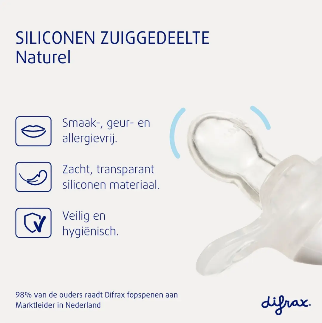 Difrax Natural Speen Woezel & Pip 12+ Maanden - Wit/Grijs