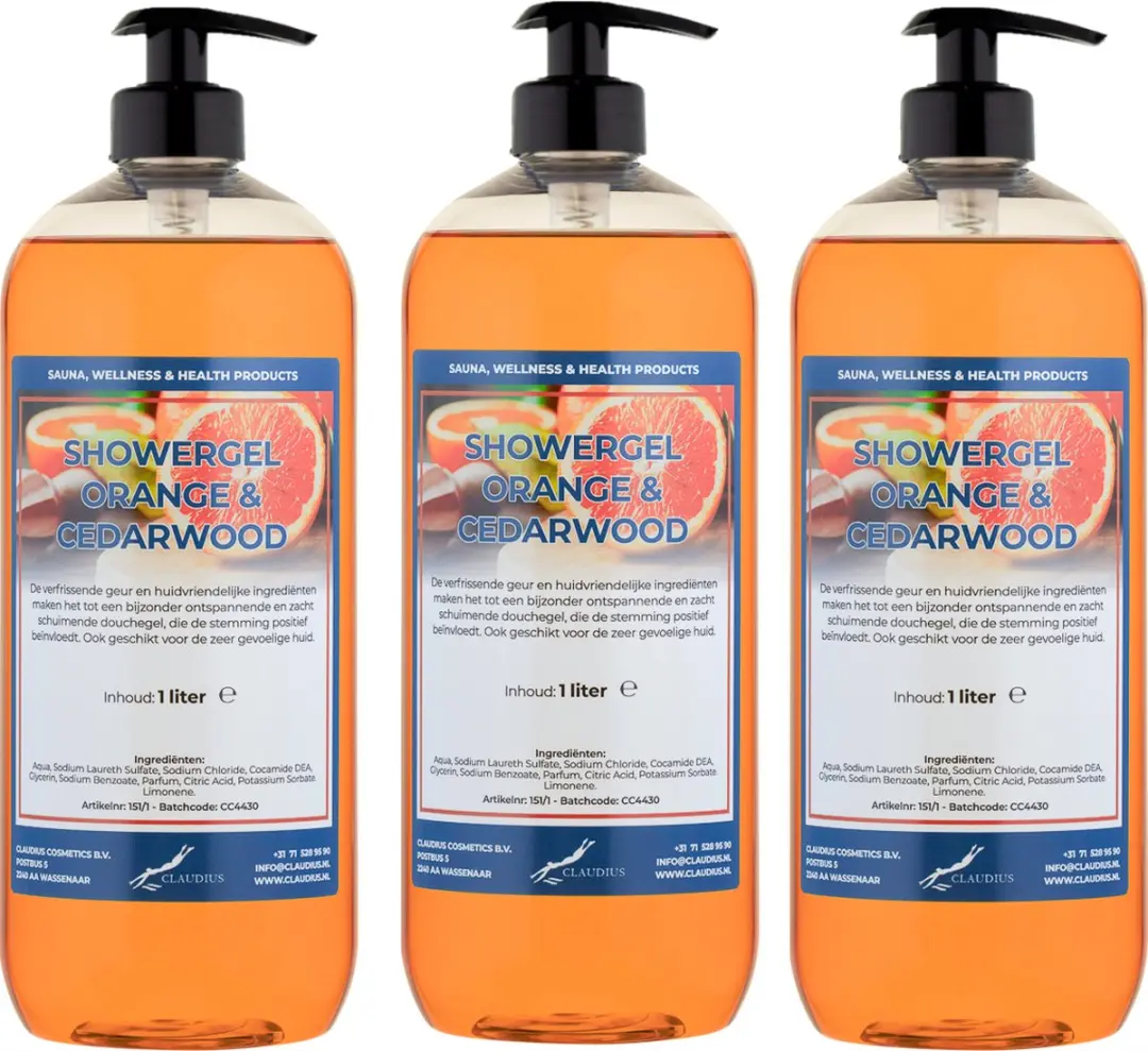 Splashbox Cosmetics Douchegel Sweet Orange & Cedarwood 3x1L