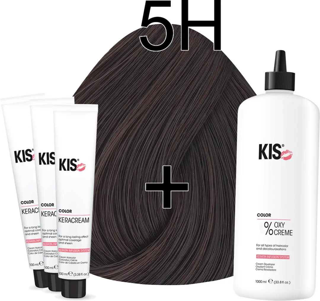 KIS KeraCream Color Licht Hazelnoot Bruin Haarverfset 100ml