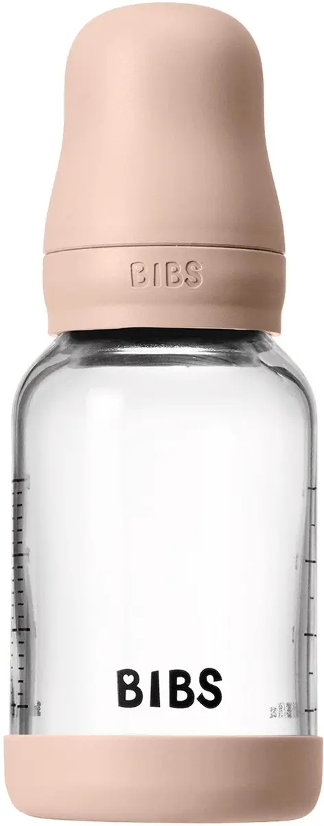 BIBS Glass Babyfles Slow Flow 120ml - Blush