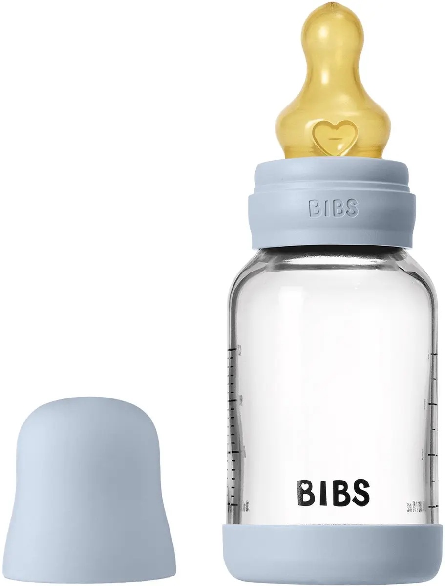 BIBS Glass Babyfles Slow Flow 120ml - Blush
