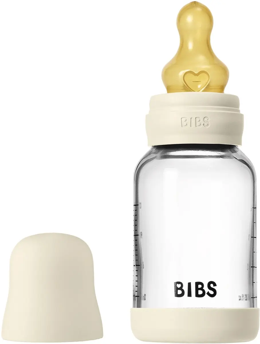 BIBS Glass Babyfles Slow Flow 120ml - Blush