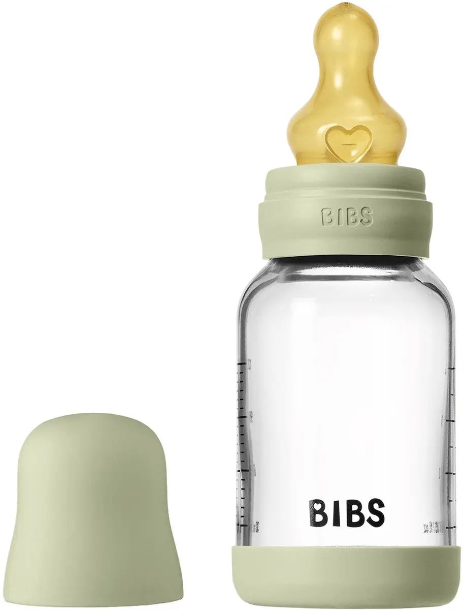 BIBS Glass Babyfles Slow Flow 120ml - Blush