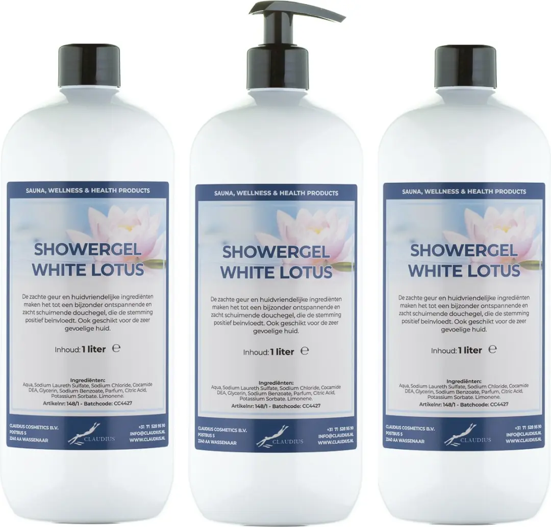 Splashbox Cosmetics White Lotus Douchegel 1L - 3 Stuks