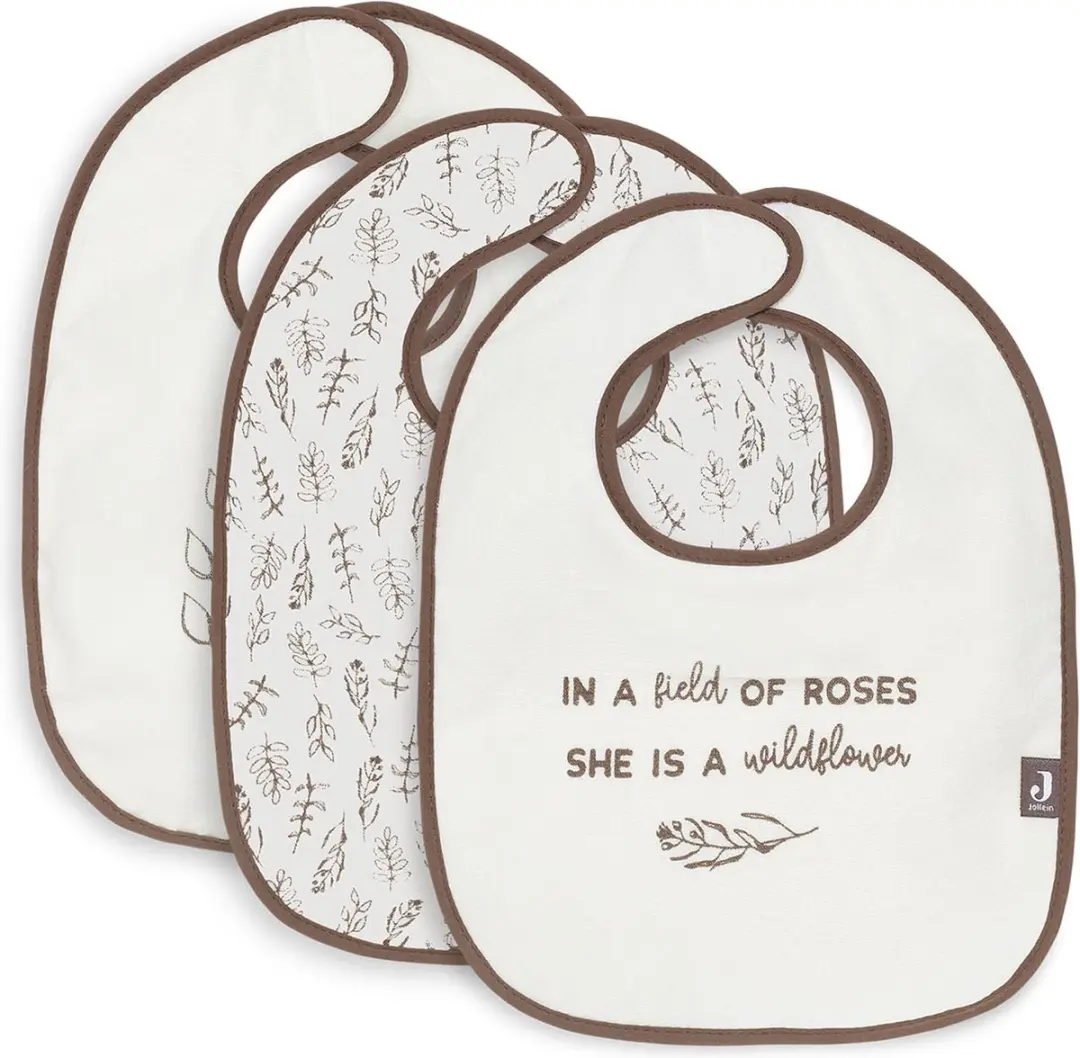 Jollein Slabbetjes Baby Meadow Chestnut - 3 Stuks - 33 cm