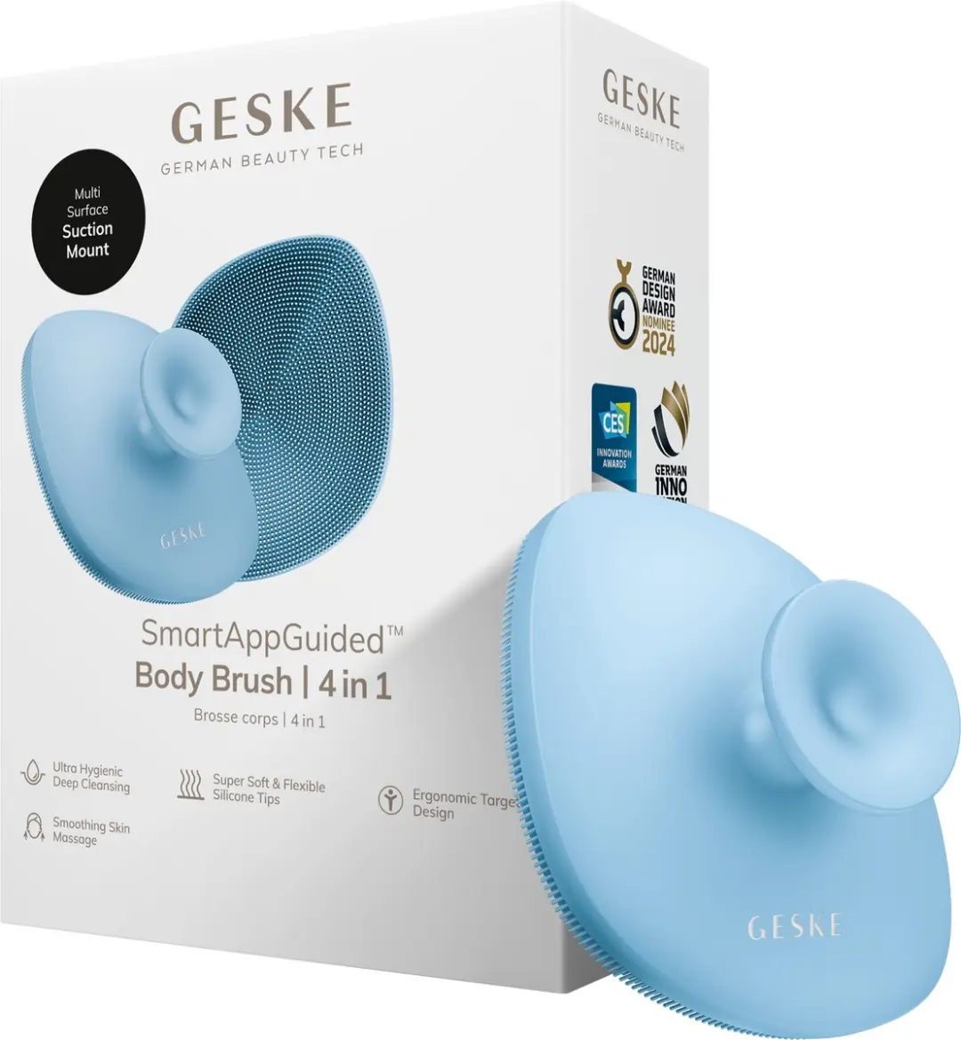 GESKE Body Brush 4-in-1 Reinigingsborstel - Zacht Siliconen - Wit