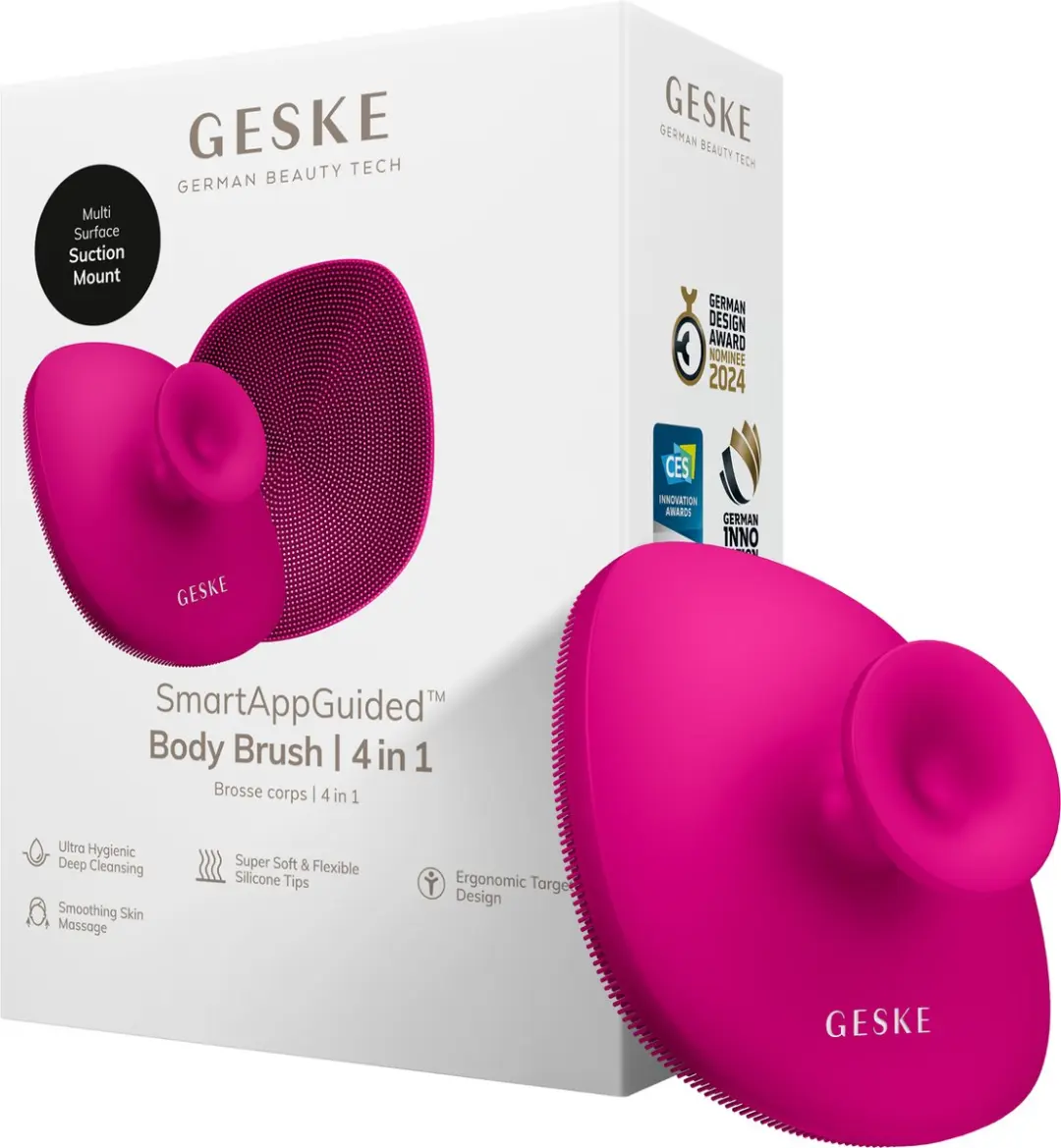 GESKE Body Brush 4-in-1 Reinigingsborstel - Zacht Siliconen - Wit