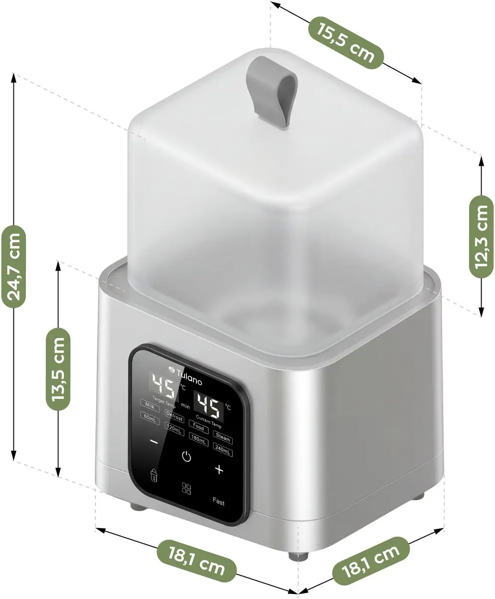 Tulano Ellie 55 Flessenwarmer - 8-in-1 Sterilisator - Wit