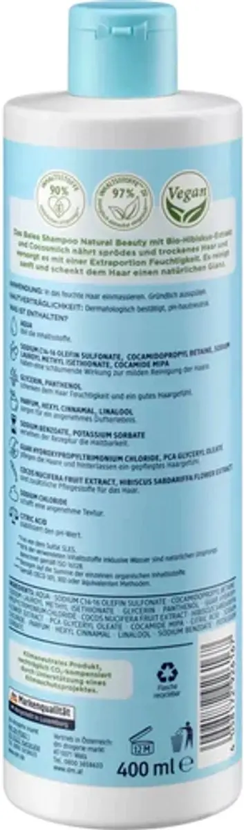 Balea Natural Beauty Shampoo Droog Haar 400ml - Hydraterend