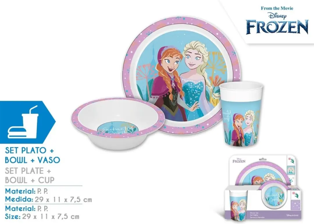 Disney Frozen Kinderontbijtset - 3-delig - Lila