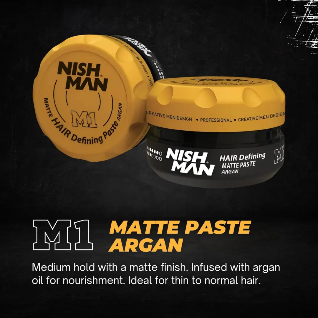 Nishman M1 Matte Paste Argan 100ml - Sterke Hold