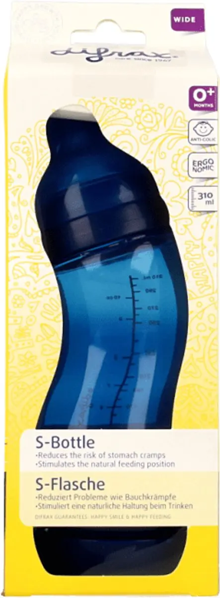 Difrax S-Fles Breed 310ml - Grijs