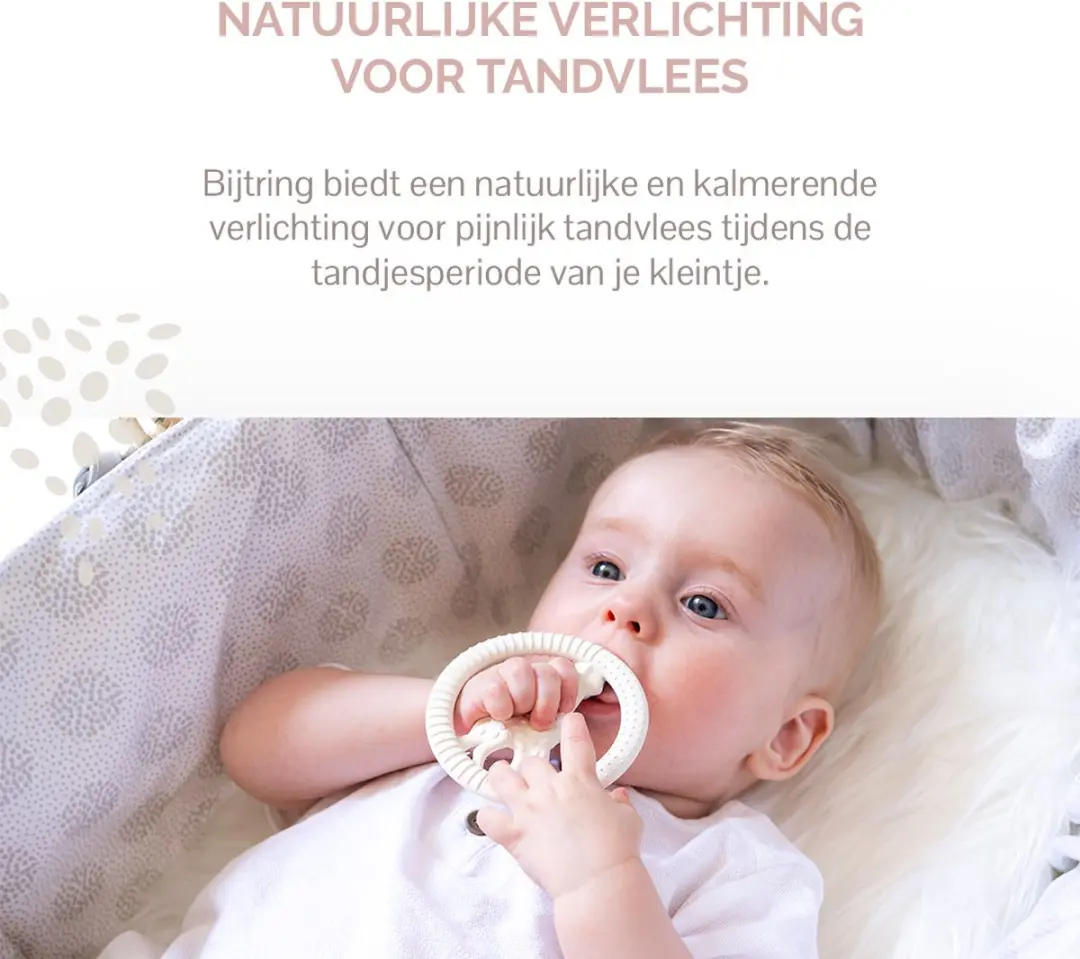 Sophie de Giraf So'Pure Bijtring - 100% Natuurlijk Rubber - Ø8cm - Wit