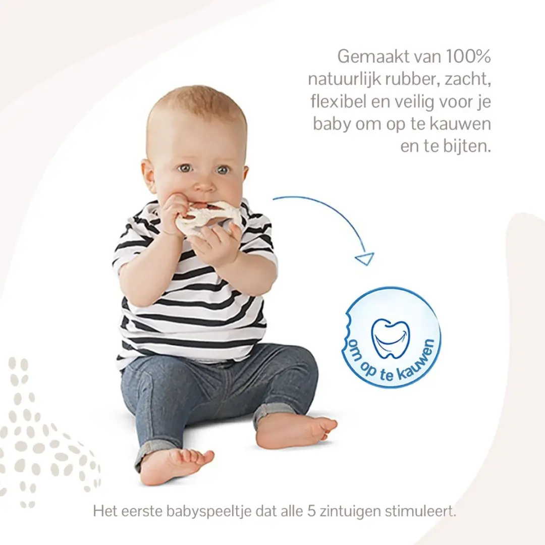 Sophie de Giraf So'Pure Bijtring - 100% Natuurlijk Rubber - Ø8cm - Wit