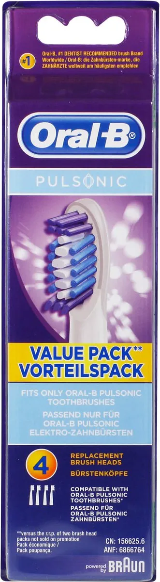 Oral-B Pulsonic SR32-4 Opzetborstels - 4 Stuks - Wit