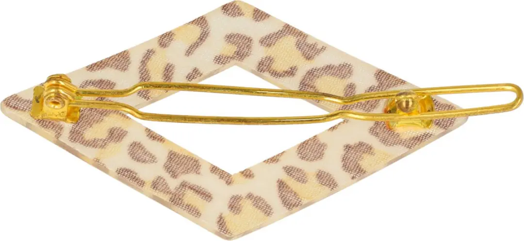 Haarsoires Panterprint Haarspeld 6cm - Ruitvorm