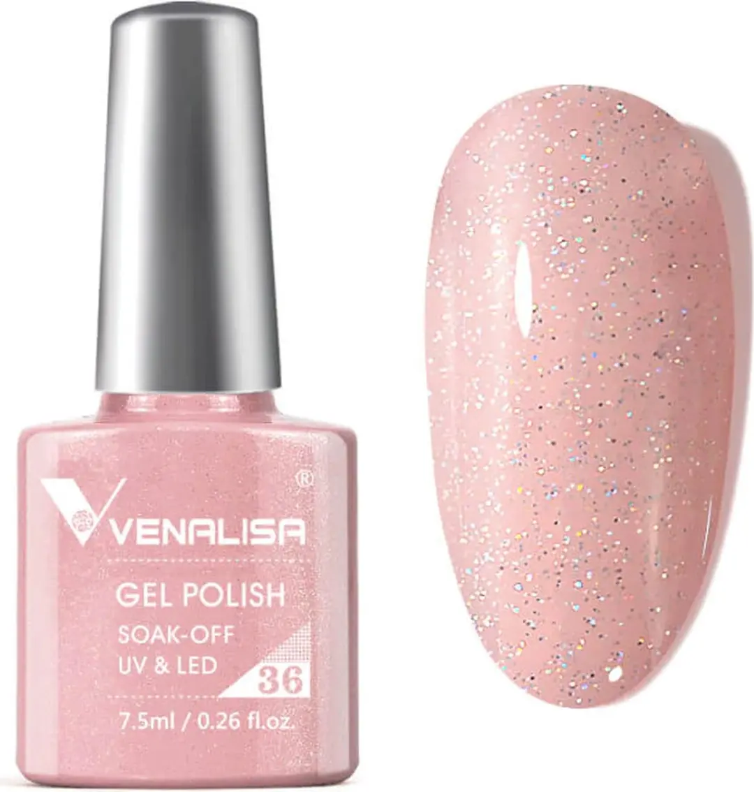 Venalisa UV Gellak Roze Glitter 7.5ml