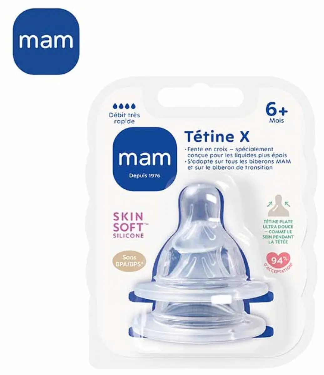 MAM Flessenspeen maat X - Papspeen - 2 Stuks