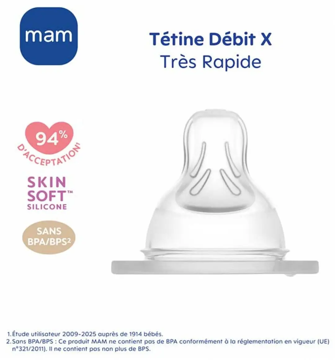 MAM Flessenspeen maat X - Papspeen - 2 Stuks