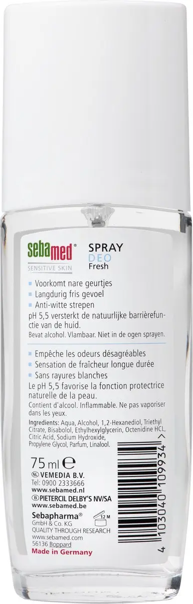 Sebamed Fresh Spray Deodorant 75ml - Zonder aluminiumzouten