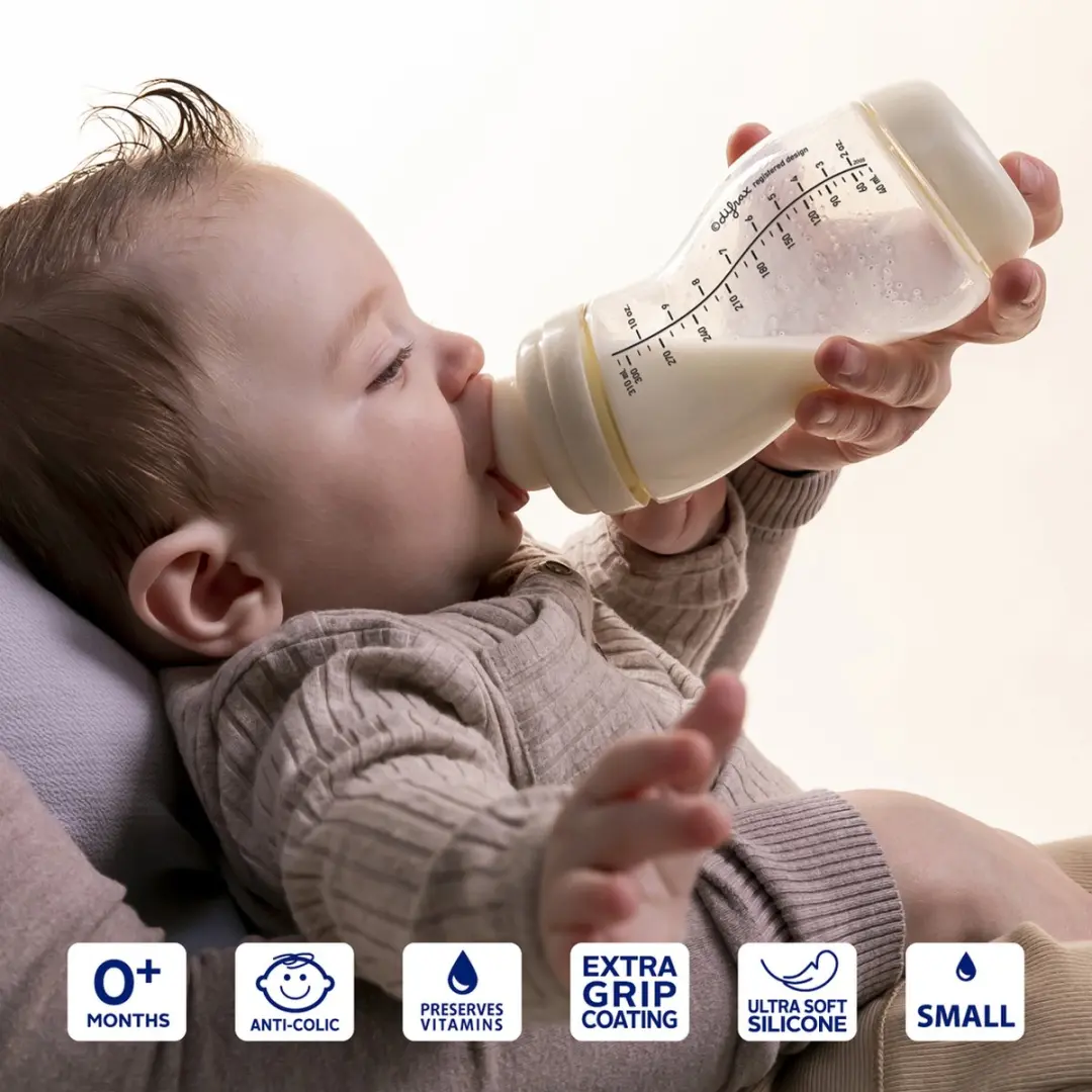 Difrax Brede S-Babyfles 310ml - Anti-Koliek - Lichtblauw