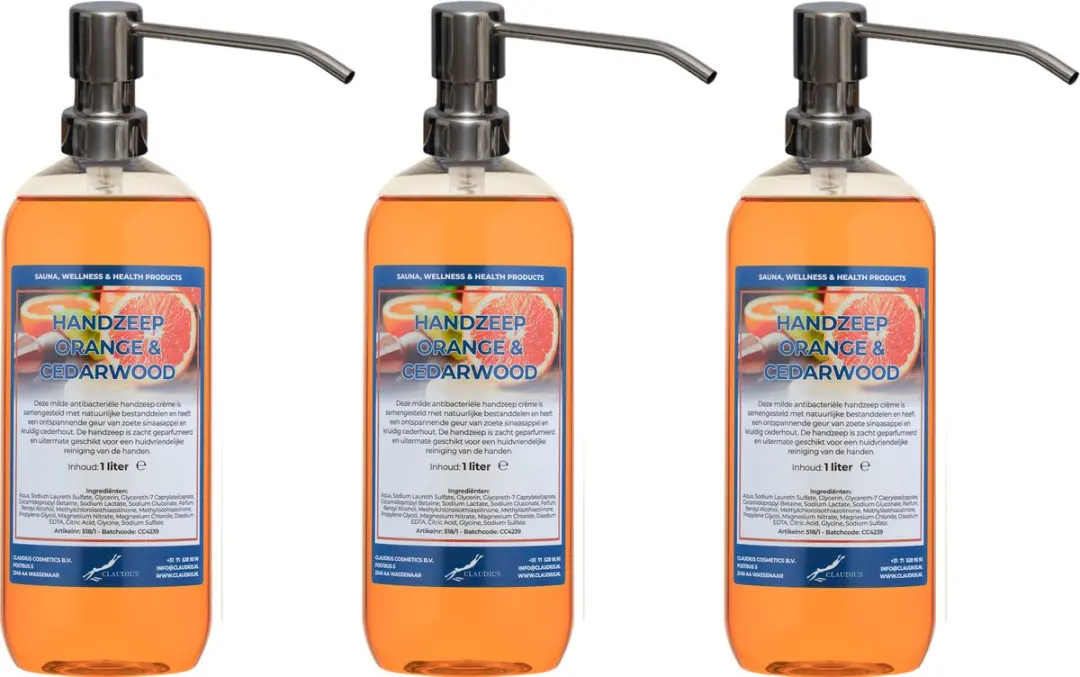 Splashbox Cosmetics Handzeep Sweet Orange & Cedarwood 1L