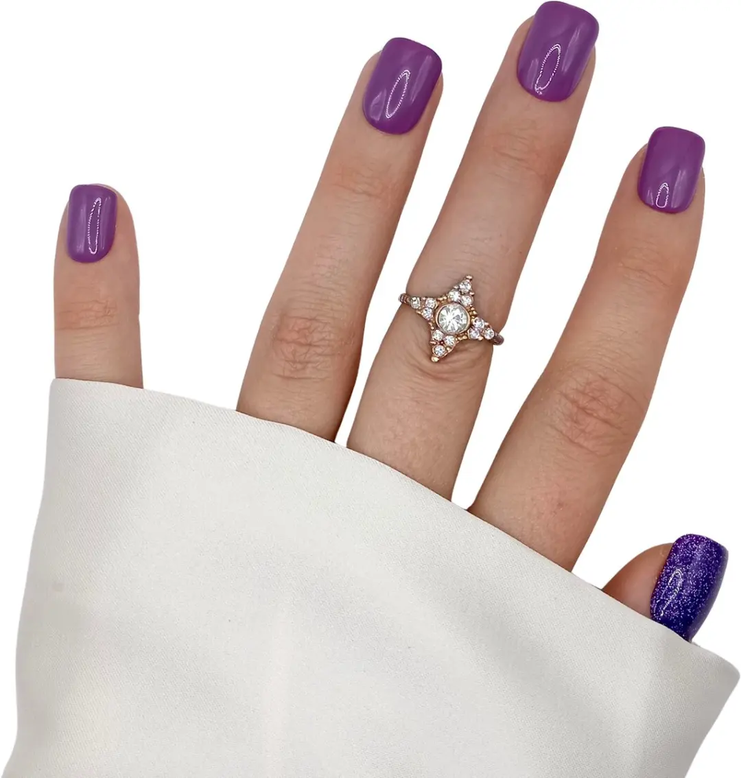 SD Press on Nails B67 Plaknagels - Paars Glitter - 20 Stuks